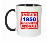 Cana maner negru personalizata Fabricat in 1950 toate piesele sunt originale, INOVATIX&reg;. 330ml, Oem