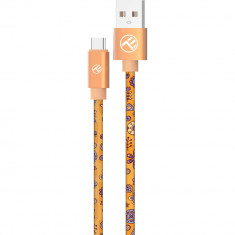 Cablu de date Tellur Graffiti TLL155651, USB-A - Type-C, 1m, Orange