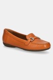 Geox mocasini de piele D ANNYTAH MOC femei, culoarea portocaliu, cu toc plat, D84BMA 00046 C2008