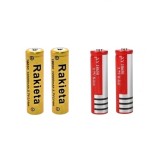 Set 4 Acumulatori Li-Ion IdeallStore&reg; Reincarcabili 18650, 3.7V, 6800mAh + 12000mAh, Galben/Rosu, Lanterne, Boxe