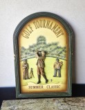 GOLF placheta decorativa tridimensionala Basorelief vintage retro decor man cave bar pub lemn pictat sport sign