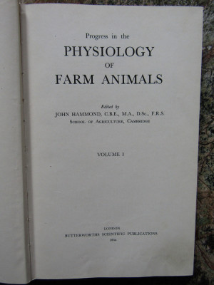 PROGRESS IN THE PHYSIOLOGY OF FARM ANIMALS-John Hammond foto