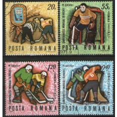 Romania 1970 - C. M. de hochei, serie stampilata