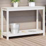 Cumpara ieftin Masă de plantare cu poliță alb 108x35x75 cm lemn masiv de pin
