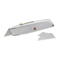 Stanley 2-10-099, Cutter metalic 99E cu lama retractabila, 160mm + 3 lame trapezoidale 62mm foto