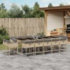 Gossi set mobilier gradina cu perne, 15 piese, bej combinat poliratan