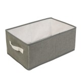 Cutie de depozitare din stofa si carton - 38,5 x 24 x 16,5 cm - gri, Bewello