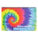 Bloc Acuarelă Spiralat, Model Nr. 2, Copertă Tie Dye, 30x20cm, 16 File, 200gsm