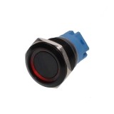 Buton prin Apasare Metalic cu Retinere elSales ELS-GQ19, Diametru 19 mm, Lumina LED Rosie, Tensiune Alimentare