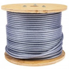 Tambur cablu otel zincat Micul Fermier, plastifiat, diametru 4-5.5mm, lungime 100m