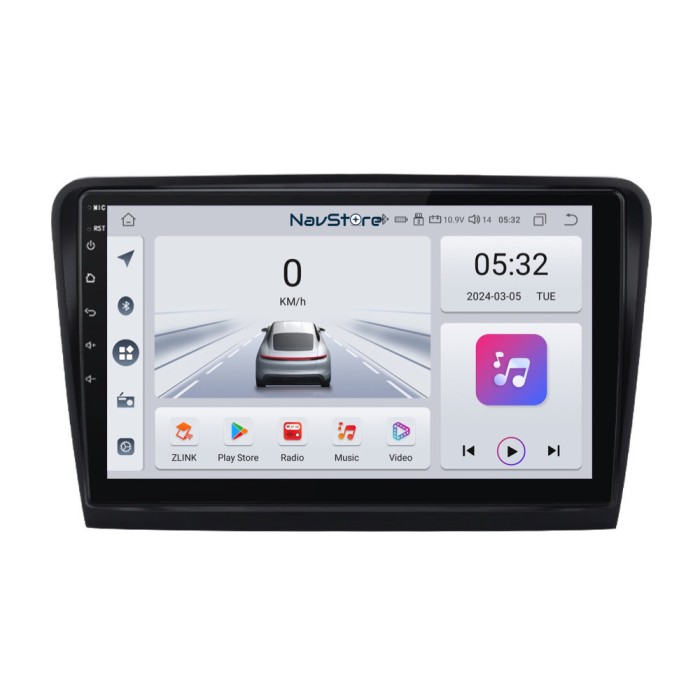 Navigatie Android Dedicata Skoda Superb 2 (2008-2015), 10Inch, 8Gb Ram, 128Gb Stocare, Carplay