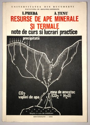 TIRAJ 539! RESURSE naturale DE APE minerale si termale, apa minerala si termala din Romania, I Preda, A Tenu, geologie, geografie, chimia apei,izvoare foto