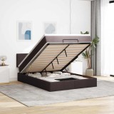vidaXL Pat otoman cu saltea țesătură maro &icirc;nchis 140x190 cm