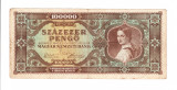 Bancnota Ungaria 100000 pengo 23 octombrie 1945, stare buna