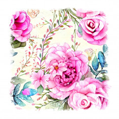 Sticker decorativ, Flori, Roz, 55 cm, 9474ST