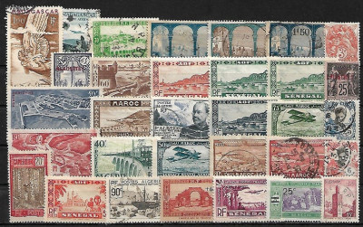 1440 - lot timbre colonii Franta neuzate si uzate,perfecta stare foto