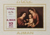BC219, AJMAN 1968, COLITA NEPERFORATA PICTURI MURILLO