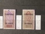 Lot 2 Timbre Niger 1921 - Colonii Franceze, Călăreț pe Cămilă (Tuareg) 1c și 2c - MH -A70