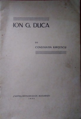 Constantin Kiritescu / ION G. DUCA - ediție 1934 foto