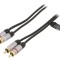Cablu RCA dublu 3m aurit negru