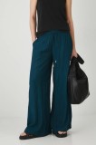 Medicine pantaloni culoarea verde, lat, medium waist