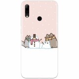 Husa silicon pentru Huawei P Smart 2019, Cat And Snowman