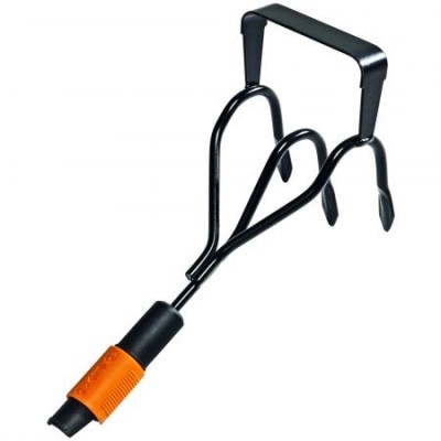 FISKARS QuikFit Cultivator cu trei dinti si razeta foto