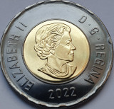 2 Dollars 2022 Canada, Solemn tribute to Queen Elizabeth II, unc, black edition, America de Nord