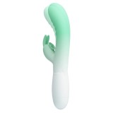 Vibrator Iepuras Cerberus 30 Moduri Vibratii, Silicon, Verde/Alb 20.6 cm