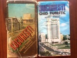 2 carti Ghid Turistic Bucuresti Dan Berindei Sebastian Bonifaciu editura Sport Turism 1978 si 1980 RSR cu harti