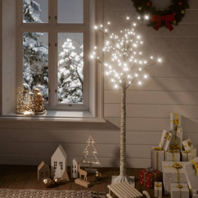 vidaXL Pom Crăciun 140 LED-uri alb rece 1,5 m salcie interior/exterior foto