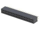 Soclu Pini Mamă 40 Drept 1,27mm THT 2x20 1A 30m&Omega;, CONNFLY