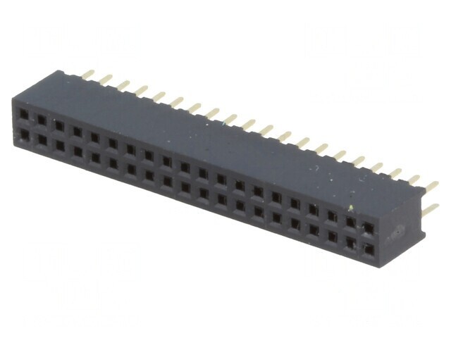Soclu Pini Mamă 40 Drept 1,27mm THT 2x20 1A 30m&Omega;