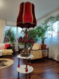 Vand lampadar de colectie, din bronz, abajur de catifea bordo, Home