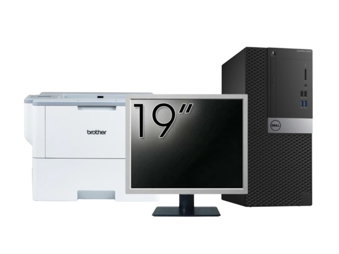 Pachet Calculator Second Hand DELL OptiPlex 5040 Tower, Intel Core i7-6700 3.40GHz, 8GB DDR3, 240GB SSD + Monitor 19&amp;quot; + Imprimanta Brother HL-L63