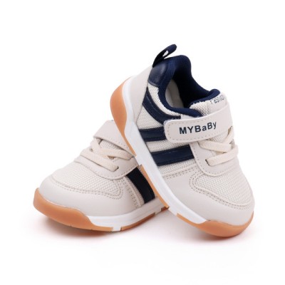 Adidasi ivoire cu insertii bleumarine - MyBaby (Marime Disponibila: Marimea 25) foto