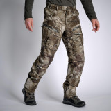 Pantalon impermeabil călduros și silențios, model camuflaj Treemetic 900, Solognac