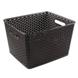 Cutie depozitare suprapozabila Rattan Curver, maro, 18 L, 33,5 x 29,5 x 22 cm