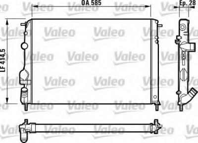 Radiator, racire motor RENAULT MEGANE I Break (KA0/1) (1999 - 2003) VALEO 732866 foto