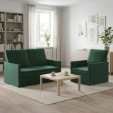 Cumpara ieftin Set de canapea 2 pcs Verde inchis Catifea