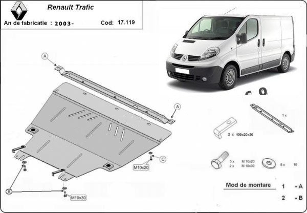 Scut motor metalic Renault Trafic 2003-2011