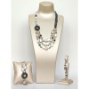 Set Bijuterii Hematit Natural si Perle de Cultura Argint 925 placat Rodiu, Colier, Bratara, Cercei, Cutie Cadou - Made in Italy