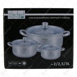 Set 3 oale cu capace sticla, Perfect Home
