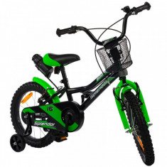 Bicicleta pentru Copii 14 Inch Splendor Negru cu Verde SPL14N-PRO foto