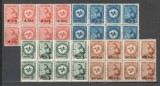 Romania.1952 Porto duble:Postas fara filigran-perechi supr. bloc 4 TR.260