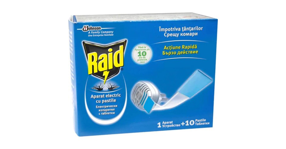 Aparat Electric Raid cu Pastile Impotriva Tantarilor, 10 Pastile, Set ...