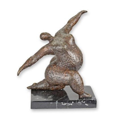 Dansatoare nud-statueta din bronz pe un soclu de marmura TBE-39 foto