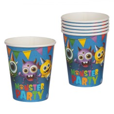 Set Pahare Carton, Monster Party, Multicolor, Capacitate 270 ml, 6 bucăți