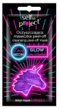 Masca exfolianta de curatare neon Unicorn Glow in Violet, 10ml, Selfie Project