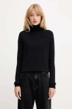 Trussardi pulover de l&acirc;nă culoarea negru, light, cu guler, M0106001164N